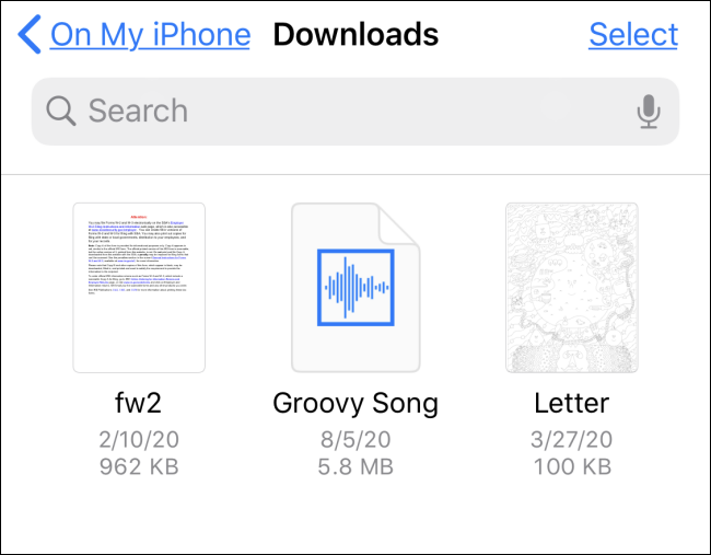 Contents of a "Downloads" Folder.