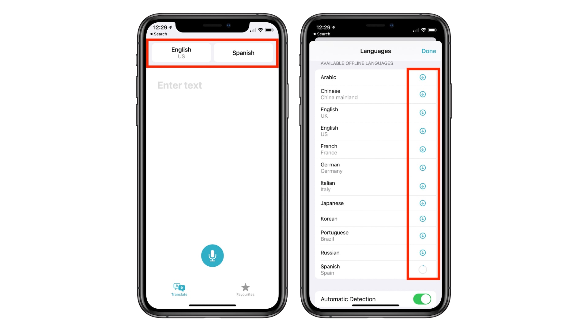 Download languages ​​to use the new translation app for iOS 14 offline