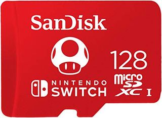 SanDisk Micro SDXC UHSI Card for Nintendo 128GB - Nintendo Licensed Product, Red