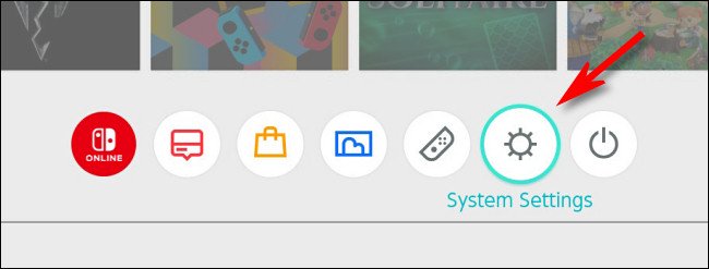 In the Switch Home menu, select "System settings" Gear icon.