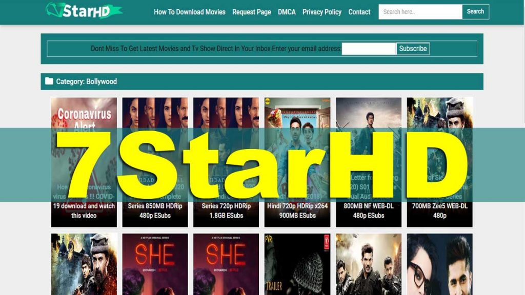 7starhd 2020 - Illegal Piracy Website Being to Download Movies by Hacker