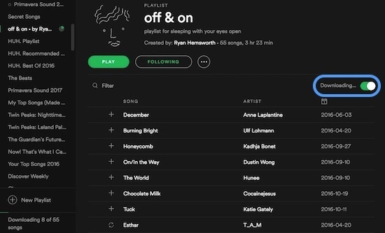 downloaded songs on spotify desktop