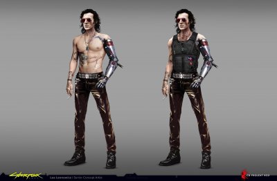 Cyberpunk 2077: Artworks show Johnny Silverhand before Keanu Reeves arrives