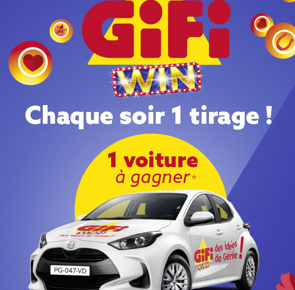 GiFi Win Game: Win 1 car and thousands of prizes every evening