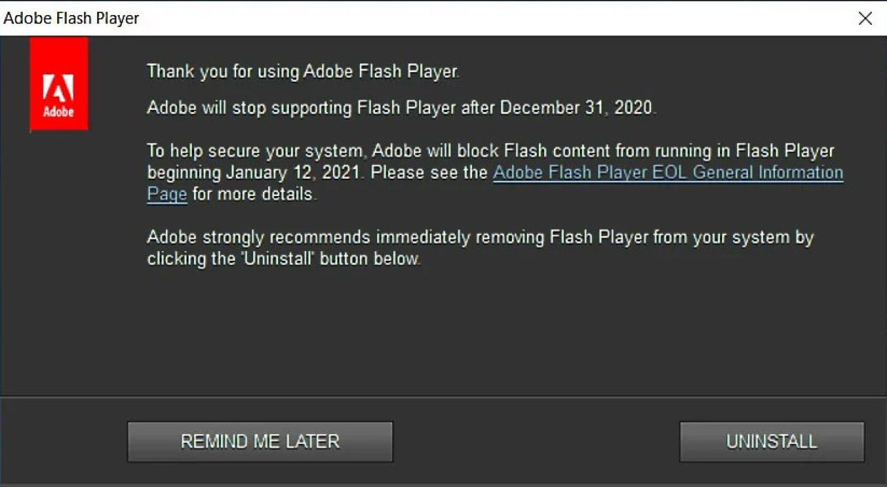 how to remove adobe flash player for firefox