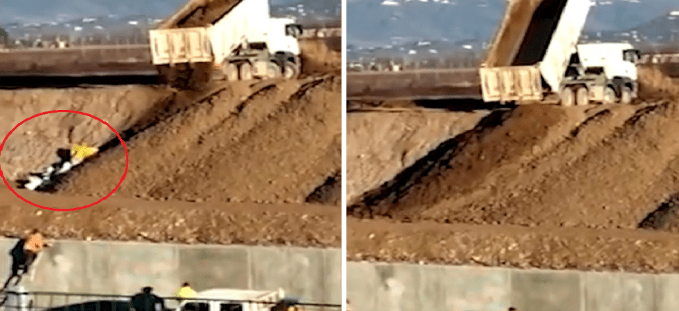 Video.  Does the truck bury the waste at the base construction site?  See: "Another report. Additional checks required"