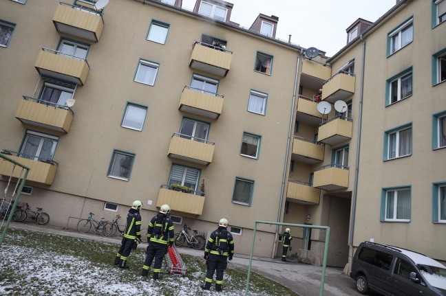 Balcony fire in an apartment building in Wells-Lichenek