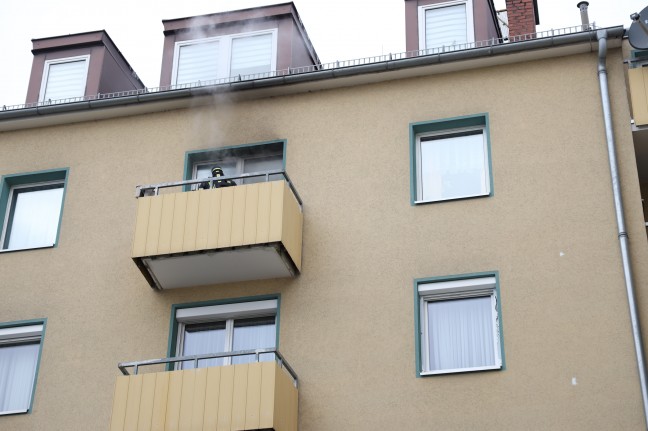 Balcony fire in an apartment building in Wells-Lichenek