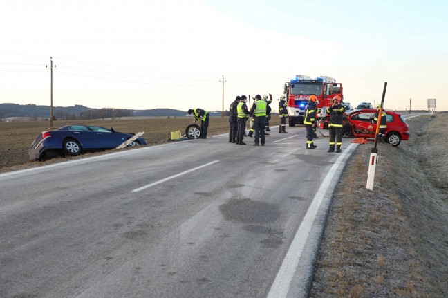Serious traffic accident between two cars near Ebershwang