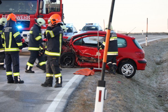 Serious traffic accident between two cars near Ebershwang