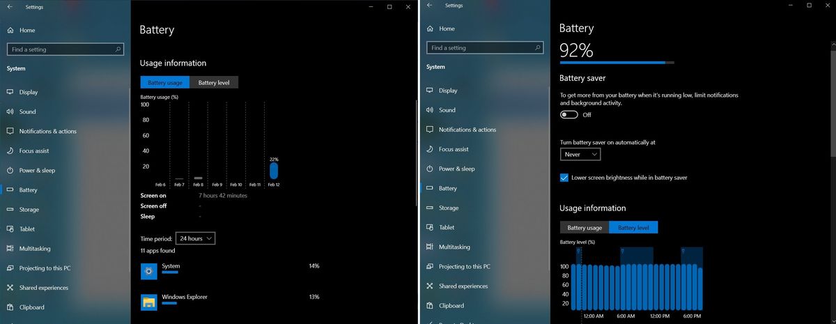 Windows 10 battery 