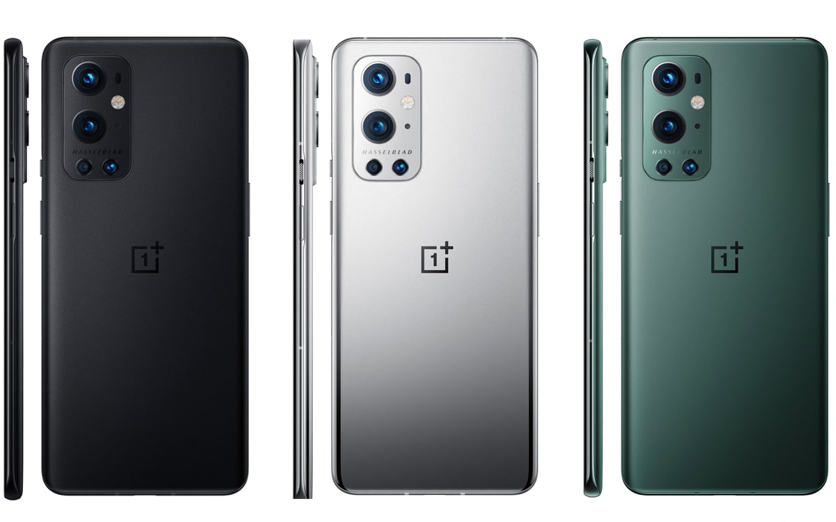 OnePlus 9 color black silver green