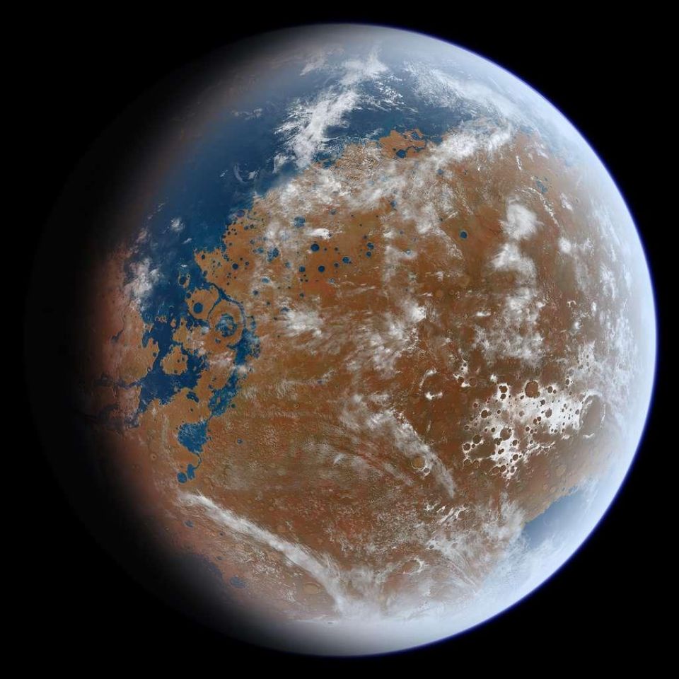 An artist's view of this & # xe0;  How Mars might have been in the past.  & # xa9;  Itis, Wikipedia Commons, CC By-Sa 3.0