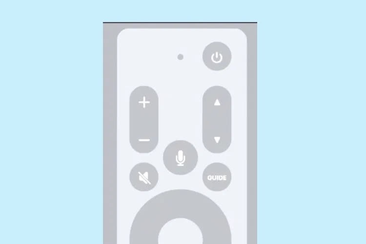 Display of the new Apple TV remote control மாற்று or alternative remote control of the operator