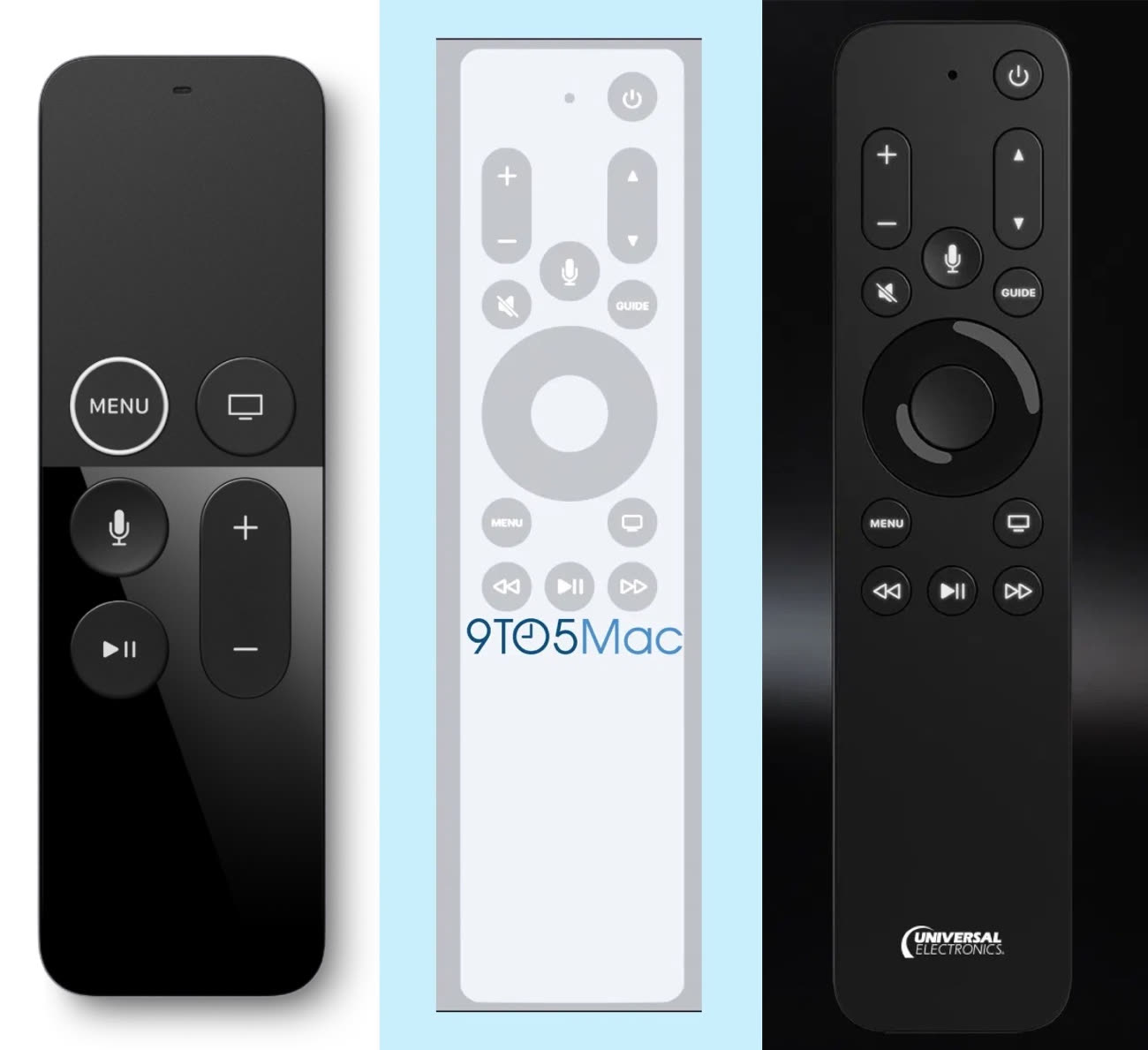 Display of the new Apple TV remote control மாற்று or alternative remote