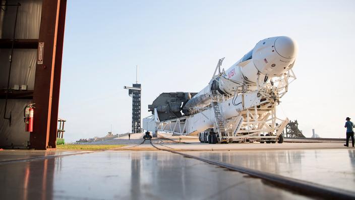 Une fusée Falcon9 de Space X, depuis le Kennedy Space Center, en Floride.