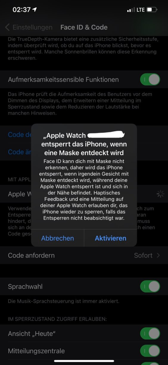 Open with Apple Watch - Screen shot