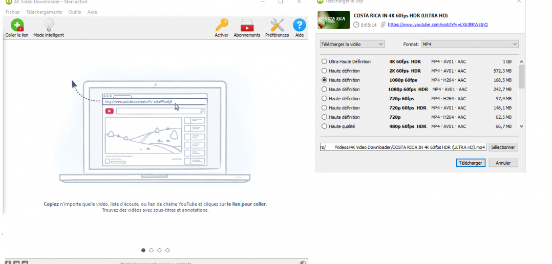Screenshot of 4K video download software