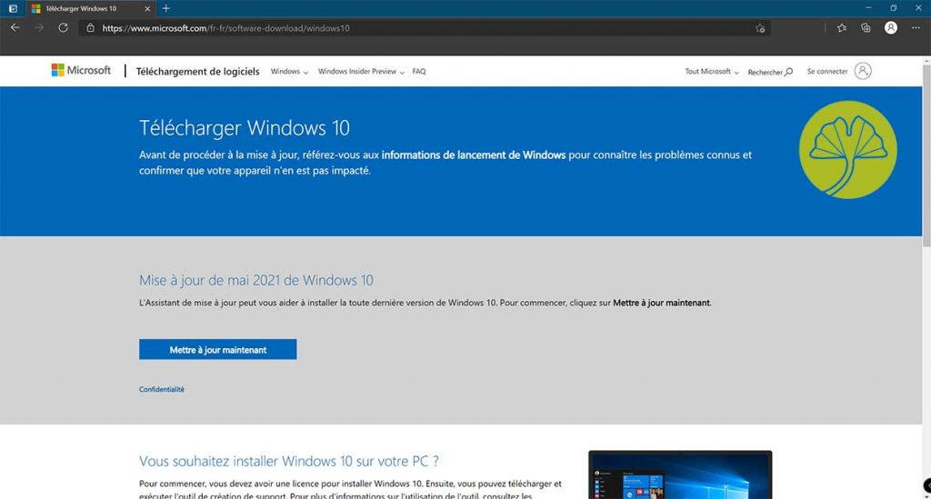 Downloads Windows 10 and installation ISOs