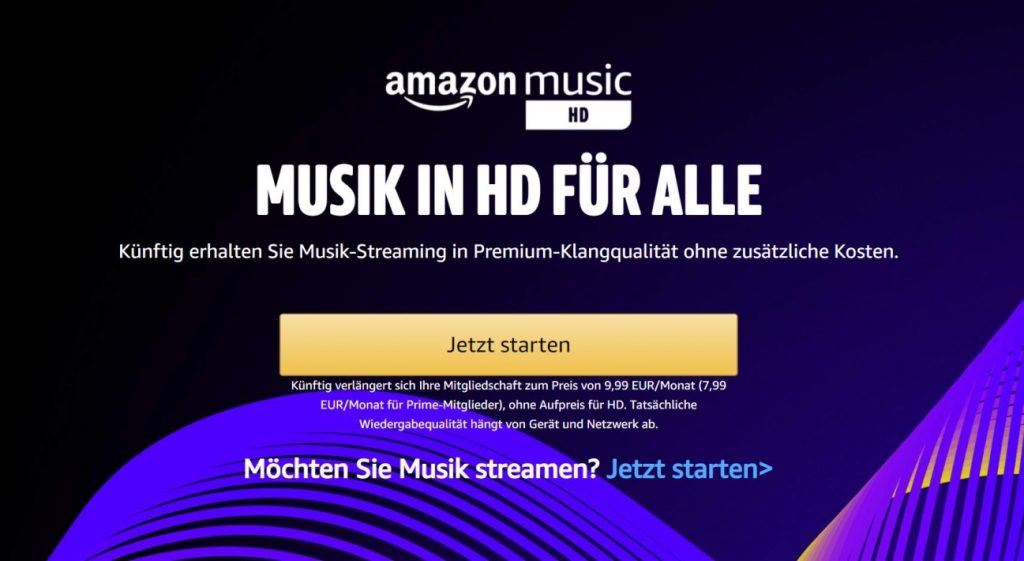 Amazon Music HD for music unlimited customers at extra cost