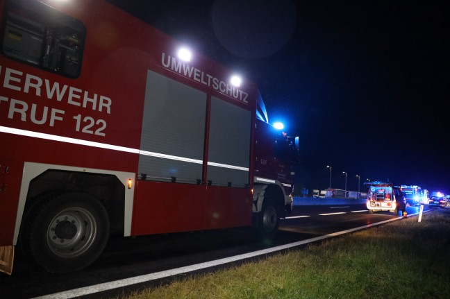 A truck fire with aluminum scrap causes large-scale operation at Byhrnadopan in Schleierbach