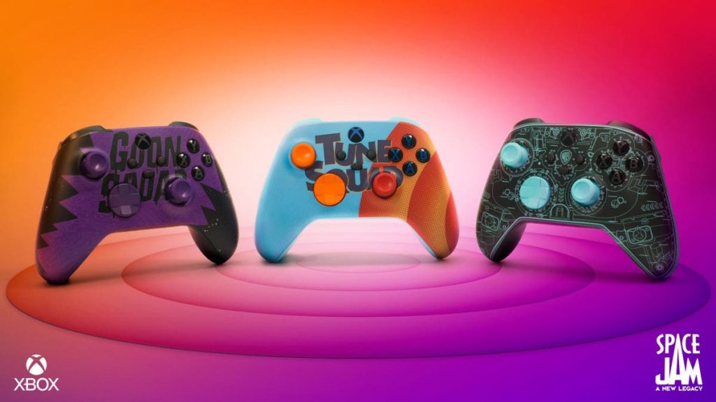 Xbox Xbox Game Boss Space Jam and 3 Custom Controllers |  Xbox One
