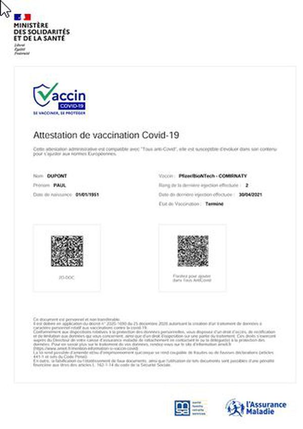 Covit-19 vaccination certificate