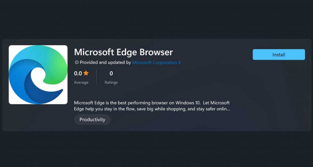 Windows 11 is available at the Microsoft Edge Microsoft Store