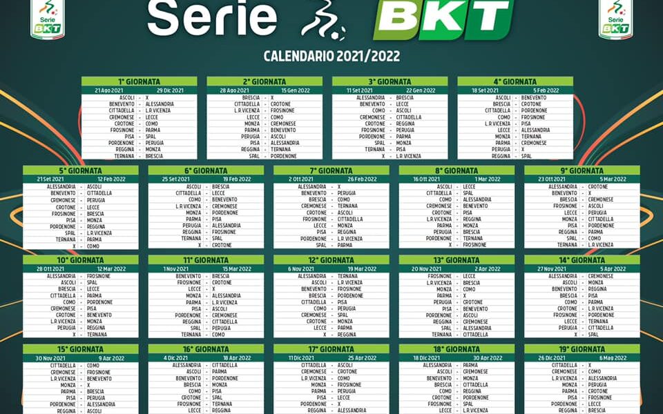 Serie B2021/22: Download the calendar.  Askoli Way