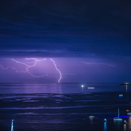 Fabio Fusco's incredible shot, Li Gully glowing with lightning 