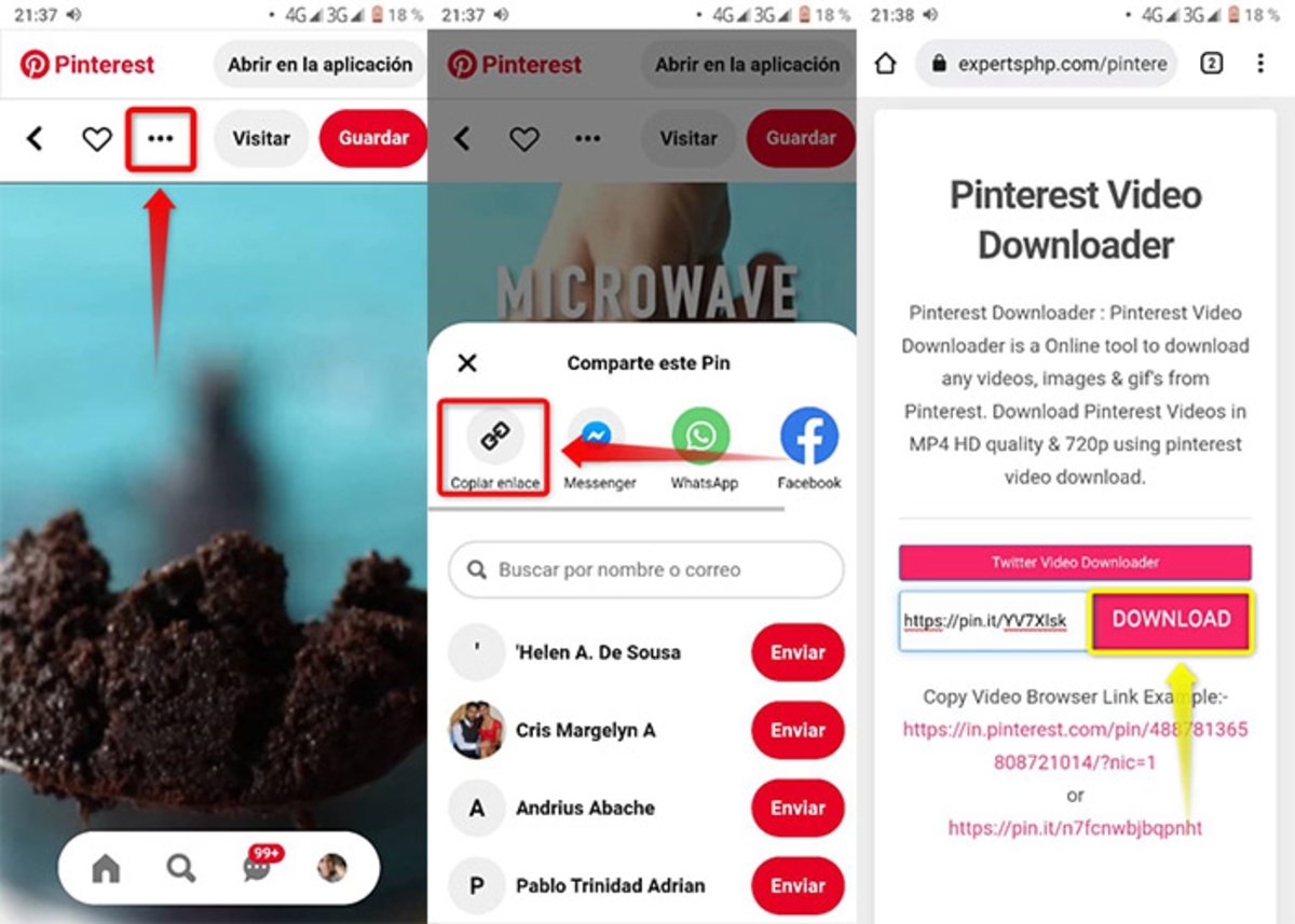 PHP Experts: Download videos from Pinterest to your mobile