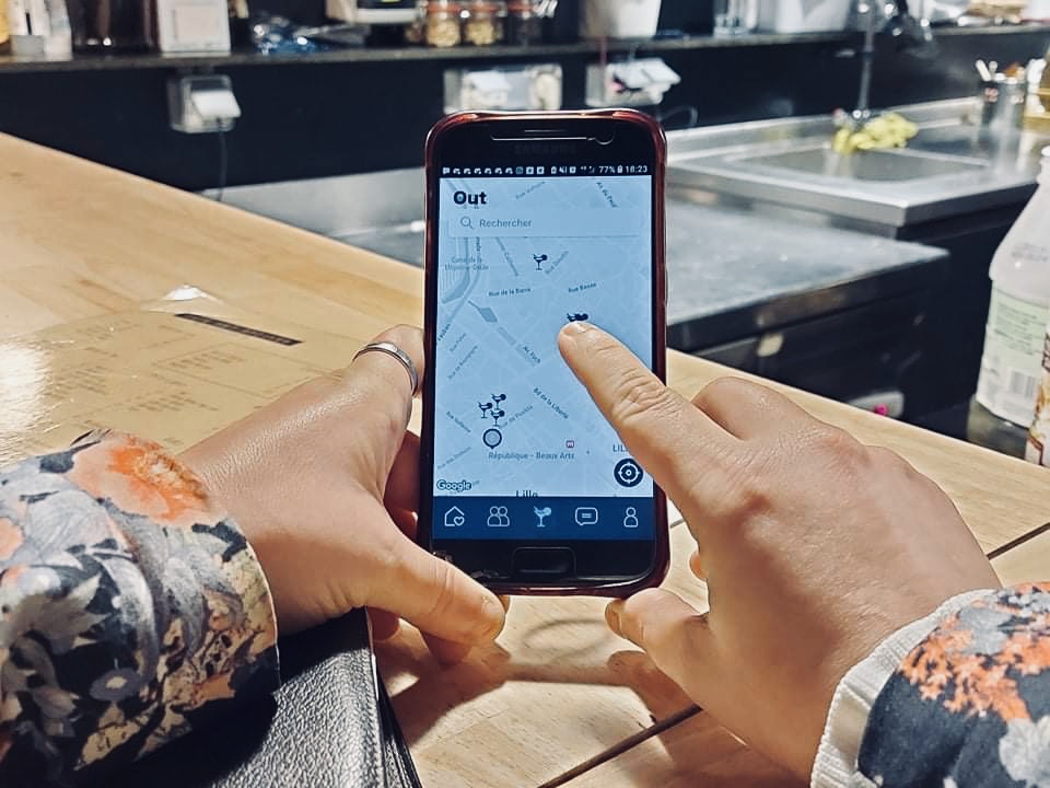 Outside, the new Lily App that saves waiting at the counter in bars