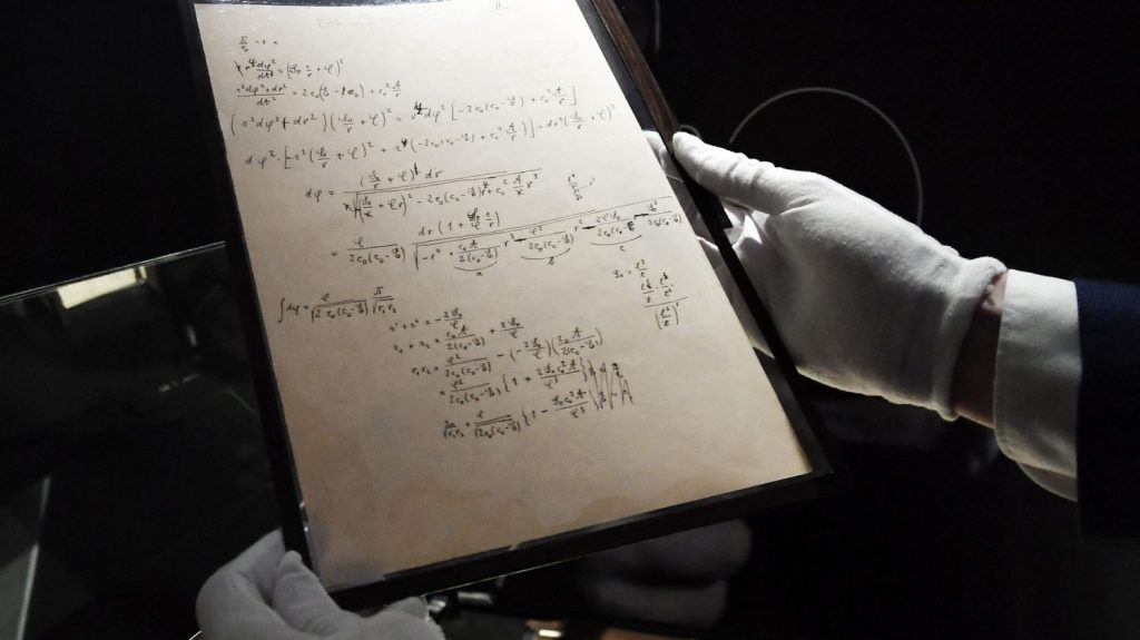 The Einstein manuscript was auctioned for $ 11.6 million