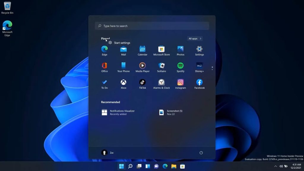 Microsoft responds to reviews and changes the taskbar and start menu