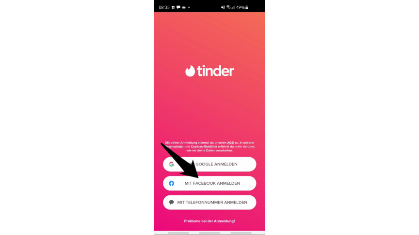 01.1 Tinder - Sign in with Facebook
