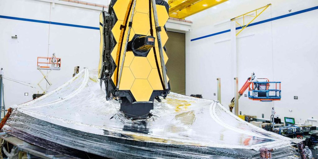 The heat shield of the James-Webb telescope was used, which was an important step in the process