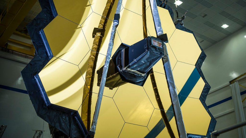 A subtle moment in the mission: the James Webb Space Telescope unfolds its screen