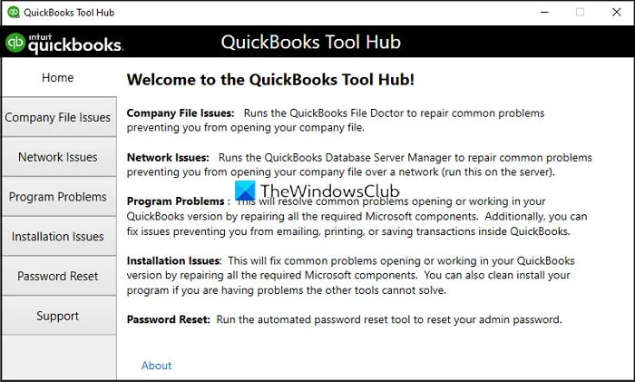 Center d'outils QuickBooks