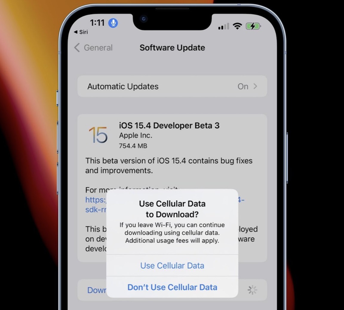 Download the iOS 154 iOS update to 4G