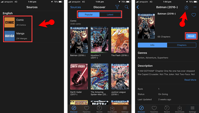 Download comics/manga for free (any iOS device 