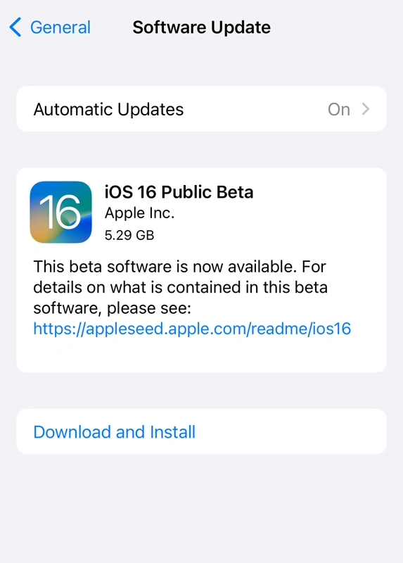 iOS 16 Public Beta 1
