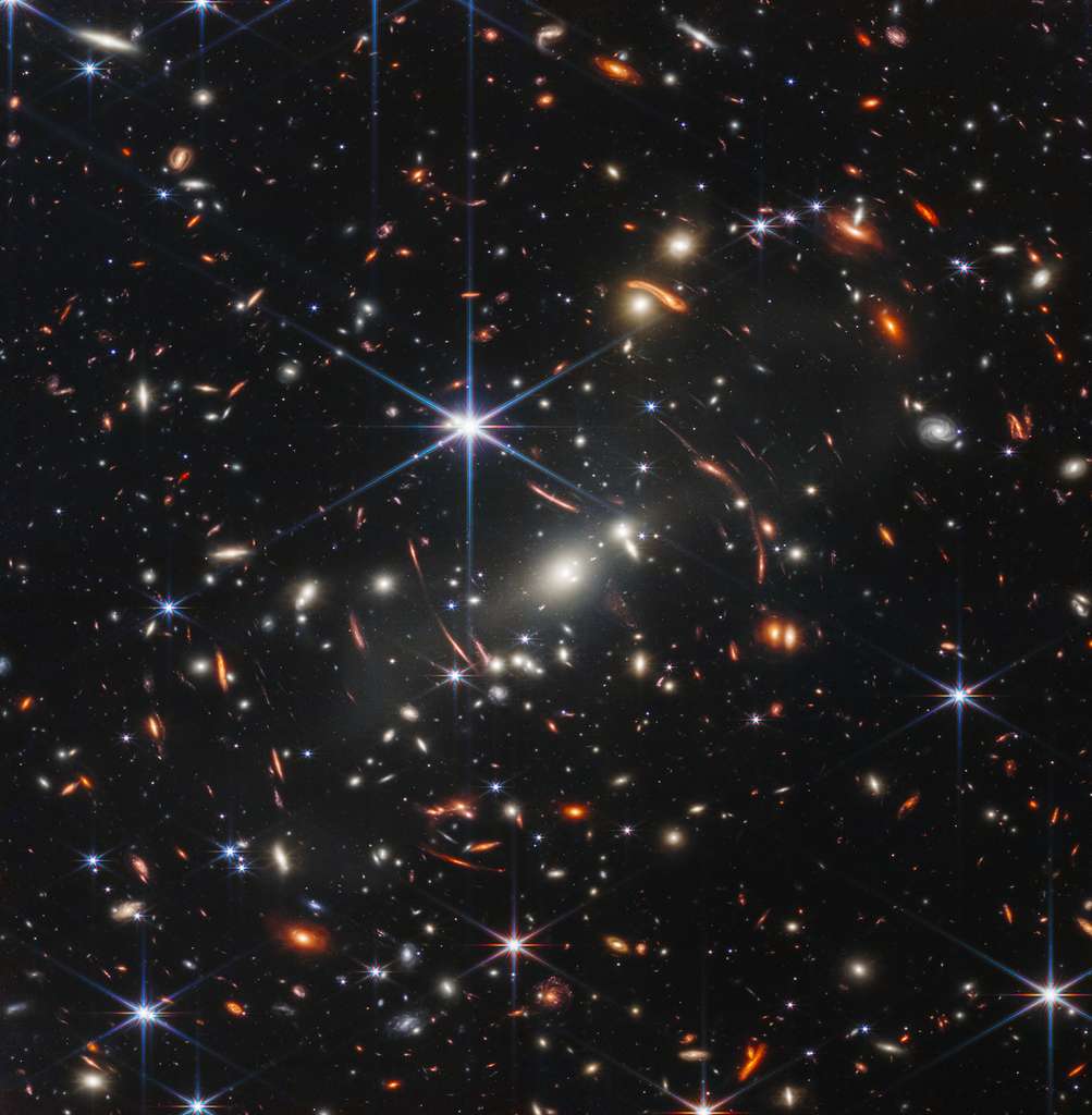 Here's James-Webb's first image: We Discovered a Universe Only 100 Million Years Old, That's 13.8 Billion Years Ago!  © NASA, ESA, CSA STScI